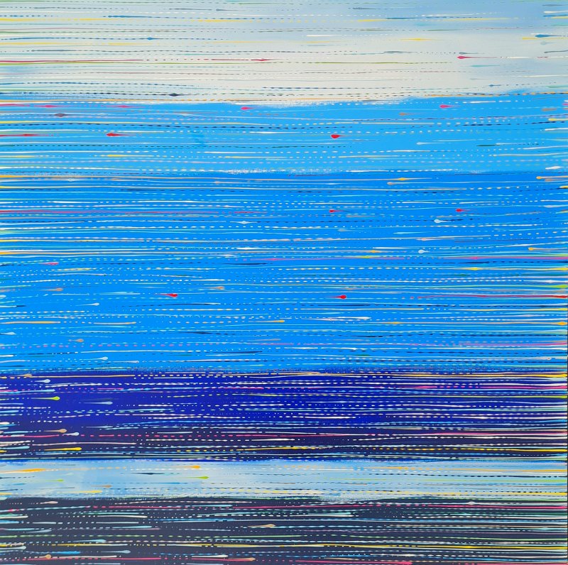 Coloured lines mare 2016, 80x80,  Acryl-Lack auf LW, € 1.200 SOLD